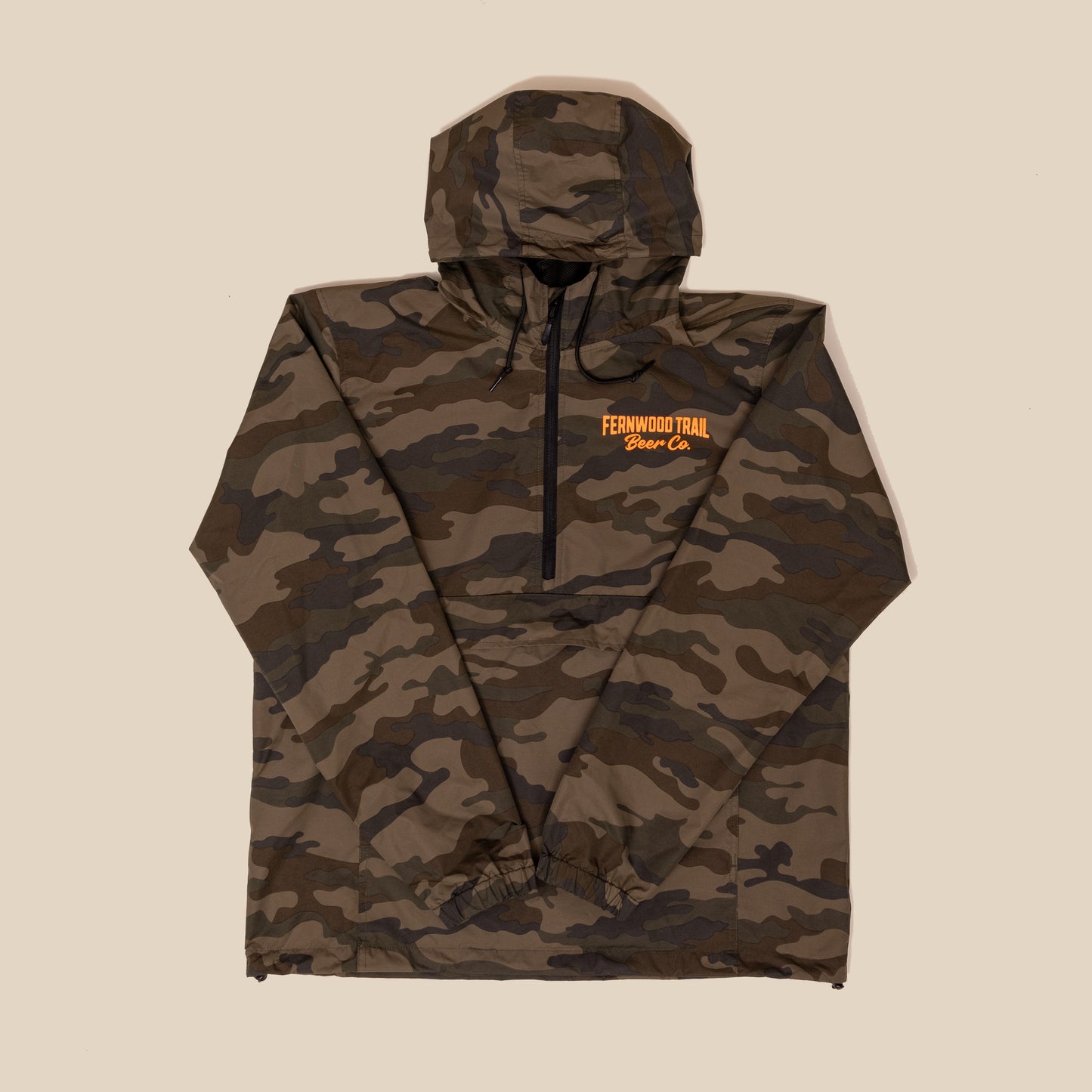 Pullover Jacket - Army with Orange