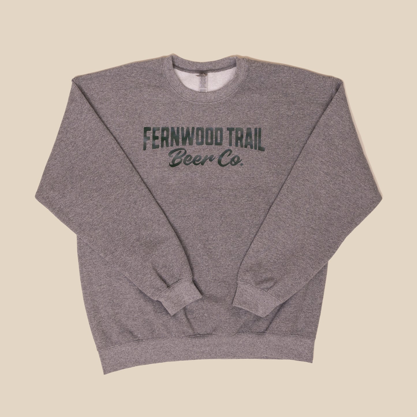 Crew Sweatshirt - Grey Heather with Green