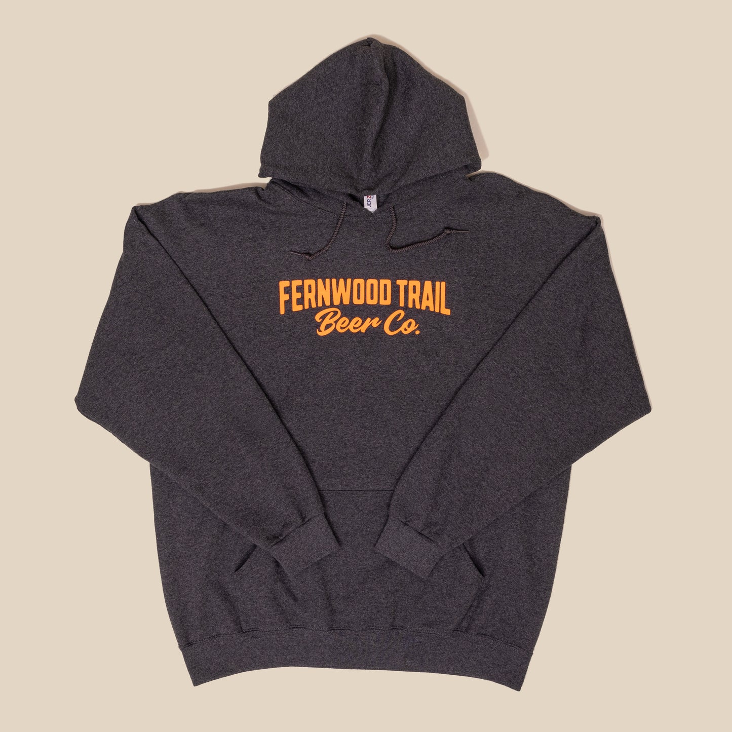 Hoodie - Dark Grey Heather with Orange