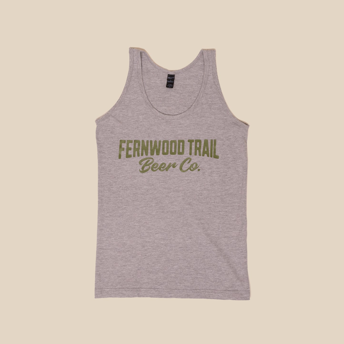 Tank Top - Grey Heather with Army Green