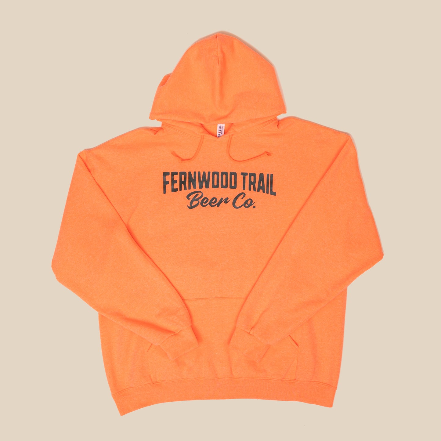 Hoodie - Orange Heather with Green