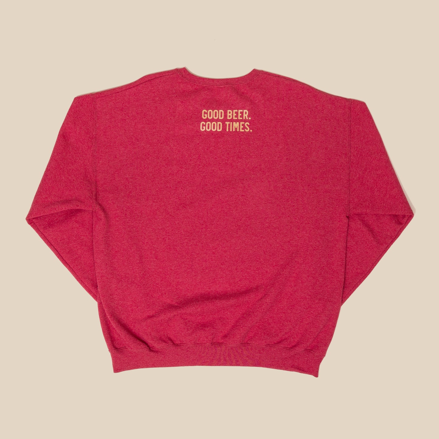Crew Sweatshirt - Red Heather with Beige
