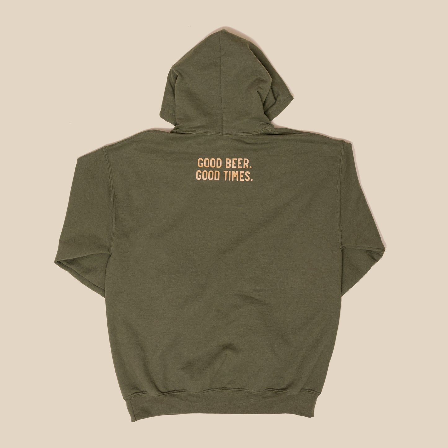 Hoodie - Army Green with Beige